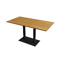 Прямоугольный стол для улиц "Серия 5" из ламелей дерева та металу 1400х700 мм