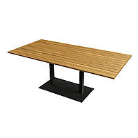 Прямоугольный стол для улиц "Серия 5" из ламелей дерева та металу 1800х900 мм