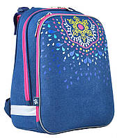 Шкільний рюкзак каркасний з ортопедичною спинкою для дівчаток від 6 до 10 років 38х30х15 см Mandala