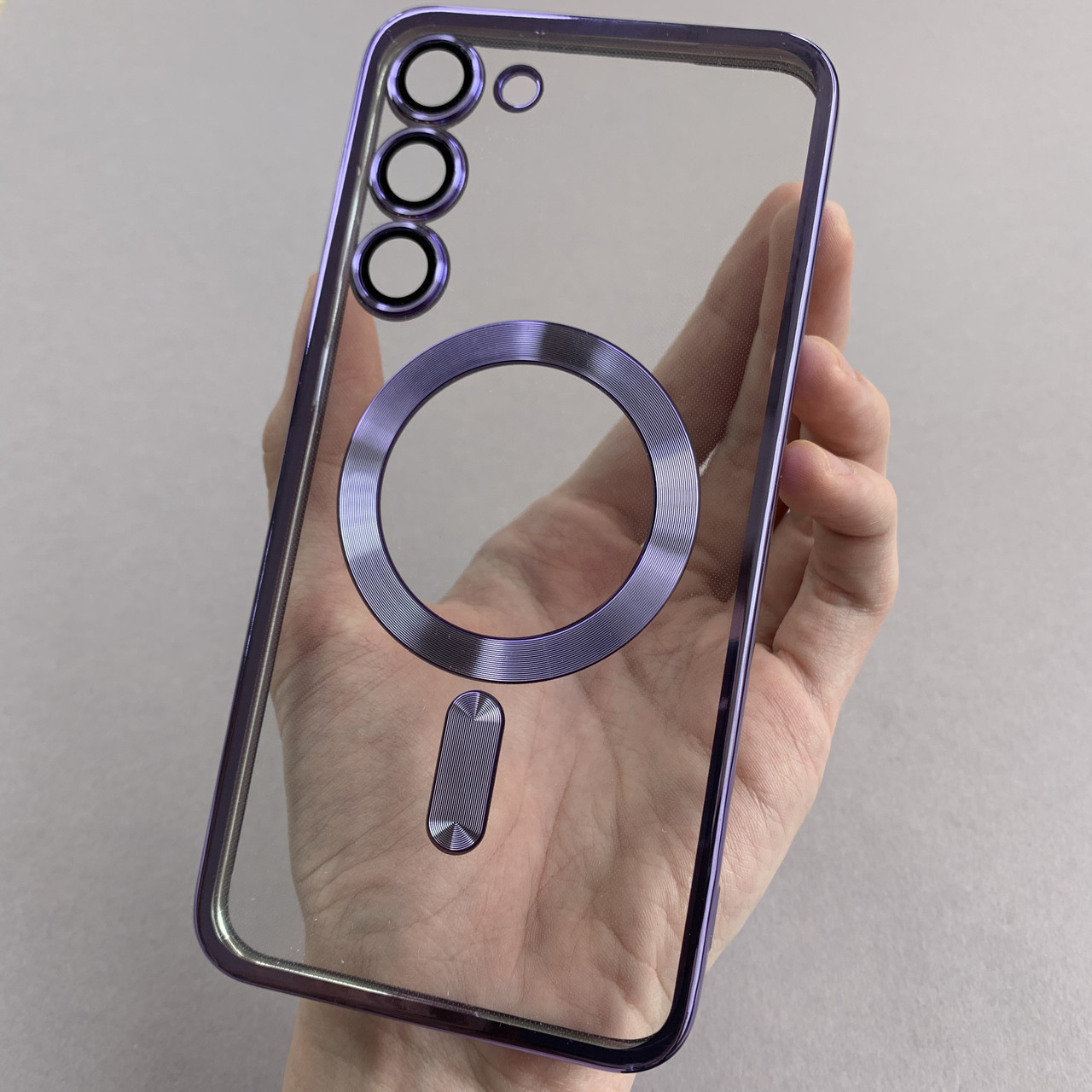Чохол для Samsung Galaxy S23 Plus чохол з магсейф із захистом камери на телефон самсунг с23 плюс бузковий h3b
