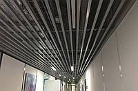 Кубообразный потолок 85х40 шаг 100 мм RAL 9006 Серый металлик