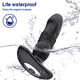 Ребристий вібратор з телескопією на пульті, Анальний пробка вібратор з висування, Вібропробка анальна стимулят, фото 10