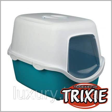 Туалет-домик для котов TRIXIE - Vico 40х40х56см аквамарин/крем, фото 1