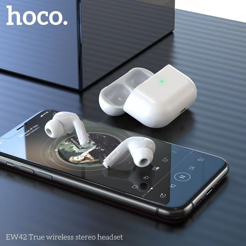 Бездротові Bluetooth навушники вакуумні з мікрофоном Hoco EW42 білі, фото 1