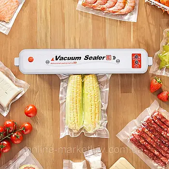 Домашній Вакууматор для харчових продуктів, Vacuum Sealer, Білий / Пакувальник вакуумний для їжі