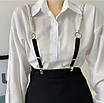 Підтяжки пасок жіночі з перлами та стразами чорний ремінь-підтяжки на спідницю шорти штани, фото 4