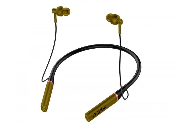 Bluetooth навушники Aspor A658S Fast Charge- золотий