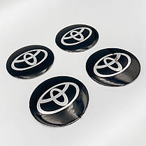 Наклейки на ковпачки заглушки в диски TOYOTA (Тойота) 56 мм Чорні 4 шт, фото 3