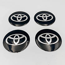 Наклейки на ковпачки заглушки в диски TOYOTA (Тойота) 56 мм Чорні 4 шт, фото 2