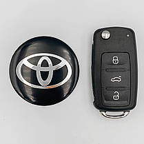 Наклейки на ковпачки заглушки в диски TOYOTA (Тойота) 56 мм Чорні 4 шт, фото 5