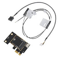 Адаптер PCI-E для мережної карти M.2 (key A+E) Wi-Fi + Bluetooth з кришкою, TRY EDM2_v6.11 антена 2x8db