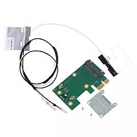 Адаптер PCI-E для сетевой карты MINI PCI-e Wi-Fi + Bluetooth, TRY антена 2x8db новый