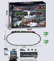 Железная дорога (звук, подсветка, парогенератор, автоматическое движение, локомотив и 4 вагона) 602 A