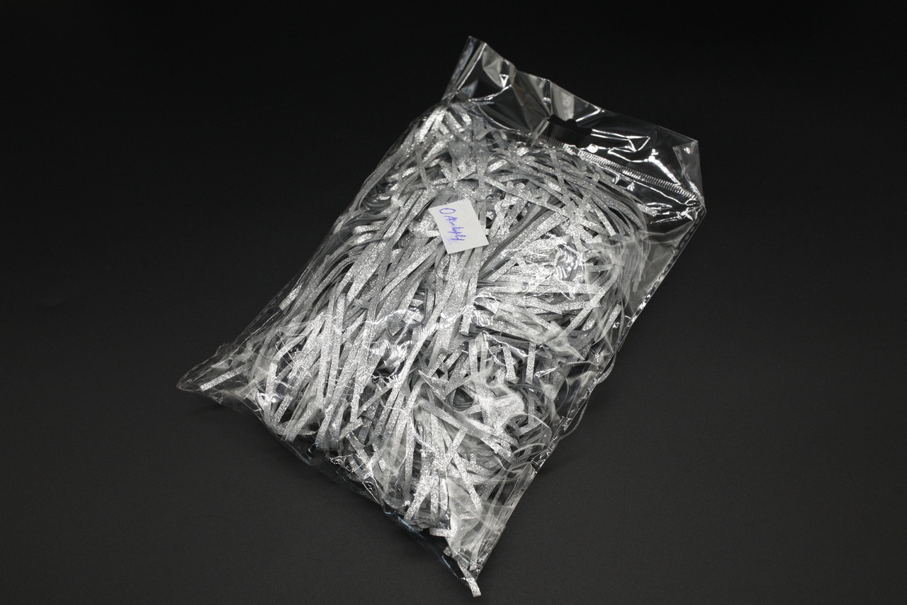 Наповнювач для коробок. Паперова стружка з глітером для упаковки. Колір сірий. 30грам, фото 1