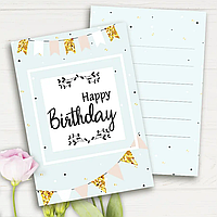 Мини открытки "Happy Birthday", 10 шт
