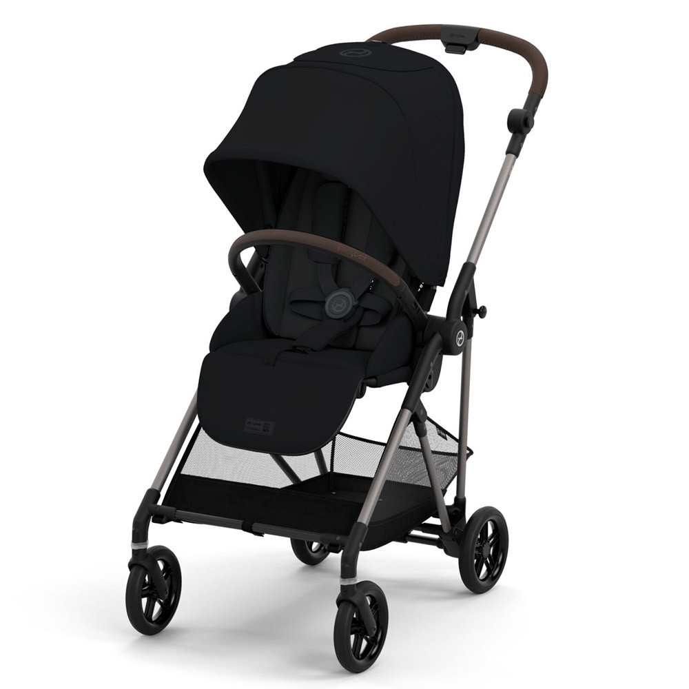 Прогулянкова коляска Cybex Melio New (Moon Black) (з бампером)