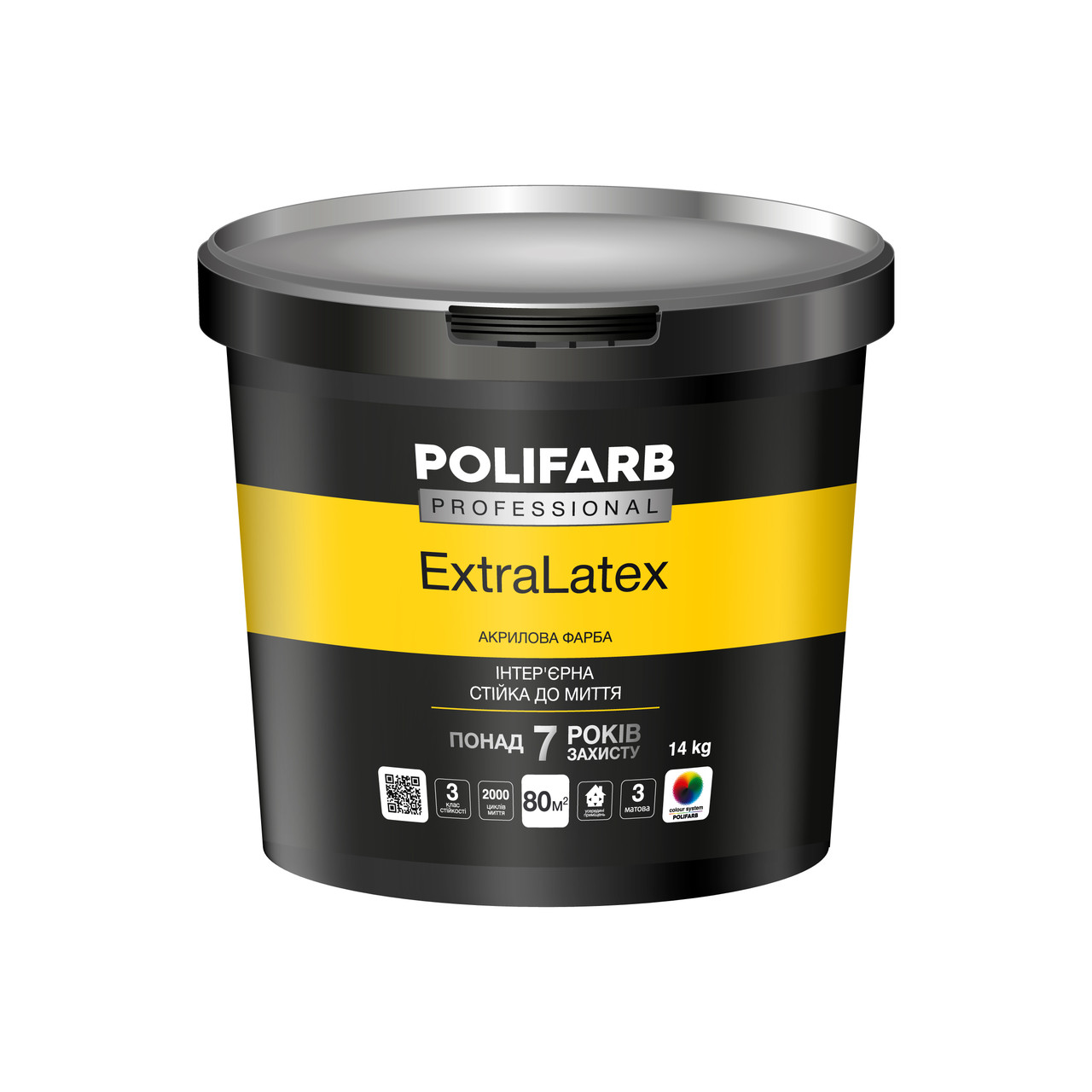 Латексна фарба для стін і стель ExtraLatex ТМ Polifarb, 1,4 кг.