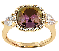 Кольцо Xuping Позолота 18K с кристаллами Swarovski " Вставка Кристалл Огранки Cushion Cut" р.17,18,18.5