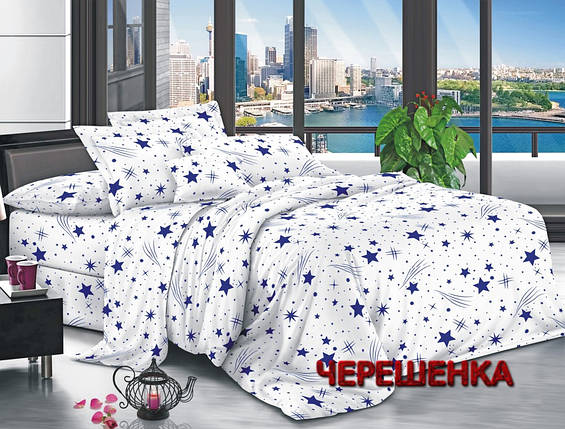 Біла тканина зірочки 220 см синтетична для пошиття постільної білизни Поліестер 75 у рулоні 60 м, фото 1