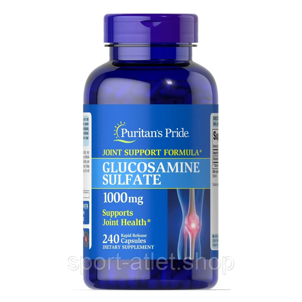 Препарат для суглобів і зв'язок Puritan's Pride Glucosamine Sulfate 1000 mg, 240 капсул