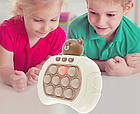 Інтерактивна дитяча іграшка Pop it PRO Finger Pressurt 4 режими з підсвічуванням Коричневий ведмедик, фото 8