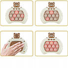 Інтерактивна дитяча іграшка Pop it PRO Finger Pressurt 4 режими з підсвічуванням Коричневий ведмедик, фото 7