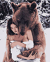 Картина по номерам медведь животные Девушка и медведь 40 х 50 см Artissimo PN6803 dom-kazka