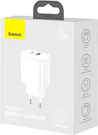 СЗУ Baseus Compact Quick Charger U+C 20W EU White CCXJ-B02