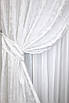 Уцінка! Комплект (2шт. 1,5х2,7м.) готових жакардових штор, колекція "Вензель". Колір білий. Код 418ш 38-006, фото 4