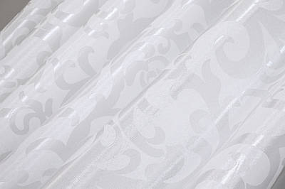 Шторна тканина жакард, колекція "Вензель". Колір білий. Код 418ш