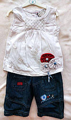 Комплект для дівчинки джинсові шорти та футболка 98, 110 розмір ТН-6