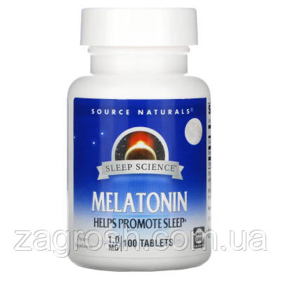 Promo Ціна! Амінокислота Source Naturals Мелатонін 1мг, Sleep Science, 100 таблеток (SN0719) - тільки на ZaGrosh.com.ua