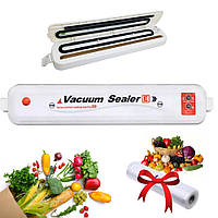 Вакуумный упаковщик еды Vacuum Sealer + Подарок Пакеты вакуумные 5 м х 20 см