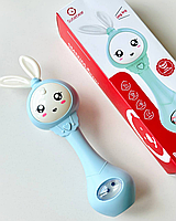 Інтерактивне музичне брязкальце Baby Molar Rattle YL 5505 прорізувач для зубів Зайчик блакитний