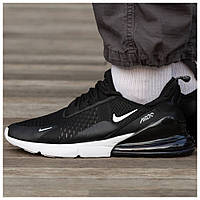 Мужские / женские кроссовки Nike Air Max 270 Black White, унисекс черные кроссовки найк аир макс 270