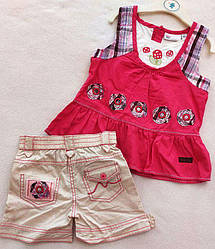 Літній комплект для дівчинки, шорти та футболка 86, 92, 98 розмір ТН-7