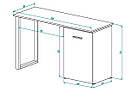 Стіл-тумба трансформер розкладний письмовий 1 ящик 2 полиці венге, фото 6