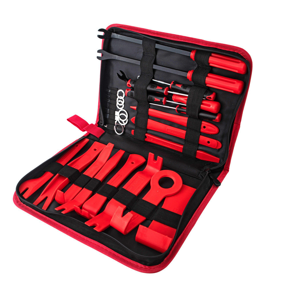 Набір інструментів для зняття обшивки та розбирання салону автомобіля 25 предметів - RED, фото 1