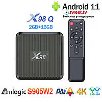 TV-Приставка X98Q 2/16GB Amlogic S905W2 (Android Smart TV BOX, Андроид Смарт ТВ Приставка, Андроїд тв бокс)