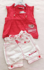 Літній комплект для дівчинки, бриджі (шорти)та футболка 68, 74, 77 розмір. ТН-10