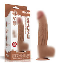 Фалоїмітатор King Sized Sliding Skin Dual Layer Dong Brown 12.0