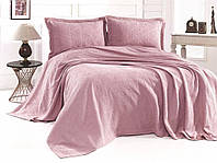 Летний набор постельного белья с вафельным покрывалом TM Decolinda цвет пудровый