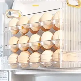 Прозорий контейнер для зберігання яєць 30 штук у холодильник