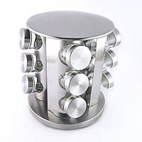 Набір для спецій із неіржавкої сталі на підставці, що обертається, 13 предметів