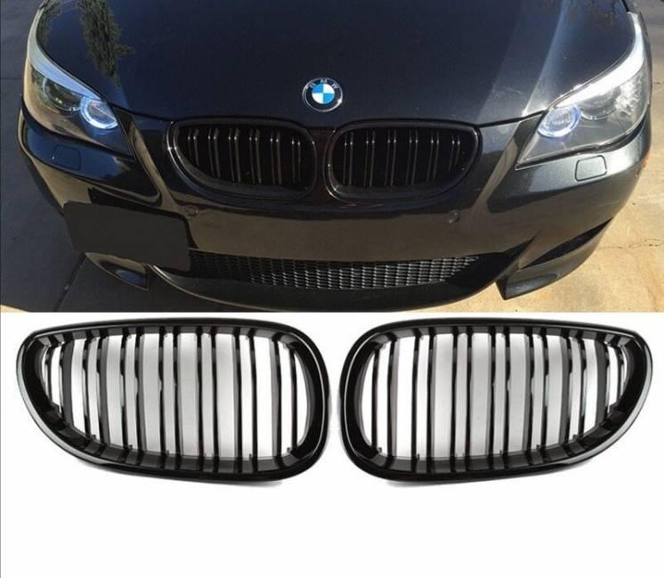 Решітка радіатора BMW (БМВ) 5 series E60 E61 2003 - 2010 року Глянець 2 ребра Ніздрі BMW E60 E61 2003 - 2010