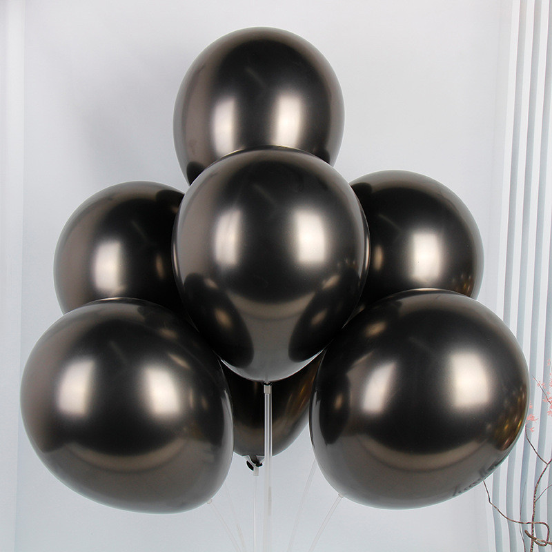 Латексні кулі black 5 дюймів хромовані 100 шт., фото 1