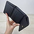 Шкіряний міні гаманець формат книжка фактура РОМБ С101-КТ-10207 Чорний, фото 3