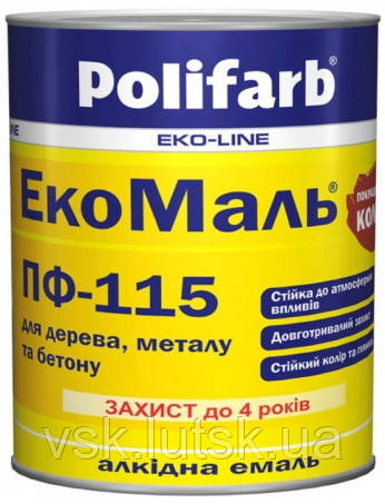 Фарба Polifarb ExtraMal ПФ-115 жовтий 0,9 кг, фото 1