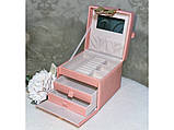 🔥Чарівна шкатулка зі стильною ручкою, кришкою з дзеркалом та розкішними висувними відділеннями, фото 6