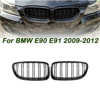 Решітка радіатора BMW (БМВ) 3 series E90 E91 2009 - 2012 року Глянець 2 ребра Ніздрі BMW E90 2009 - 2012